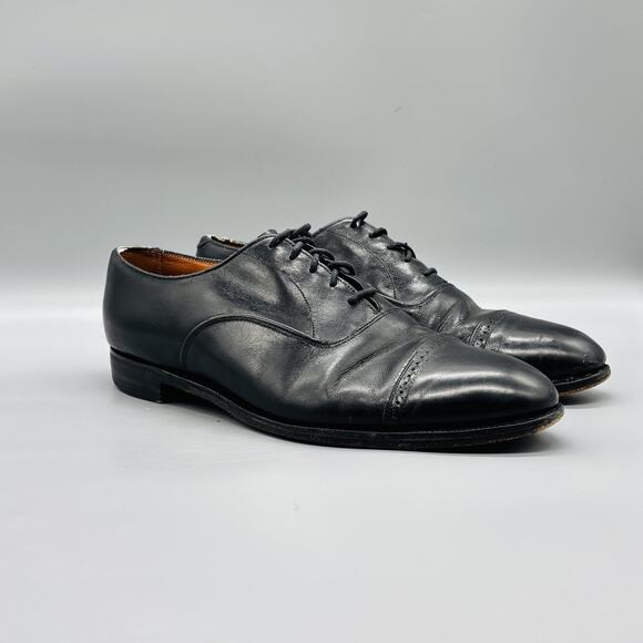 Brooks Brothers Shoes Men 9.5 Black Leather Cap Toe Oxford Lace Up Dress Classic main image 8